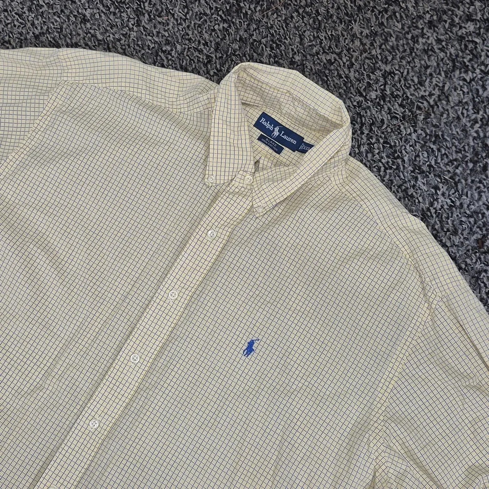 Polo Ralph Lauren Blake Short Sleeve Button Down Mens 2XL XXL Yellow Plaid